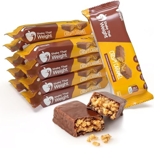 Shake That Weight Crispy Caramel Meal Bars - 10 Meals, 15g Protein, Gluten-Free, Low Sugar Meal Replacement Bars for Weight Loss, High Fibre, Vegetarian