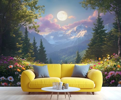 BIOYAEK Nature Landscape Wall Mural - Forest Mountain Murals for