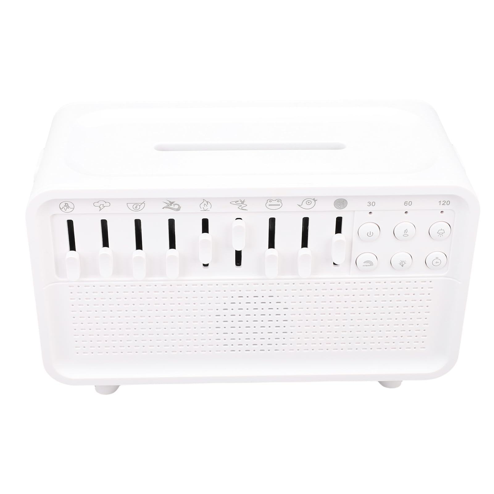 Urządzenie Generujące Biały Szum, Urządzenie Dźwiękowe do Snu 4 w 1 z Nawilżaczem, Głośnik Bluetooth, Światło Nocne, Dyfuzor Olejków Eterycznych, 8 Dźwięków Otoczenia, Tim