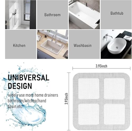 Image of Disposable Shower Drain Cover Hair Catcher Mesh Stickers, Bathroom, Bathtub Drain Kitchen Shower Drain Floor Sink Strainer Filter (20)