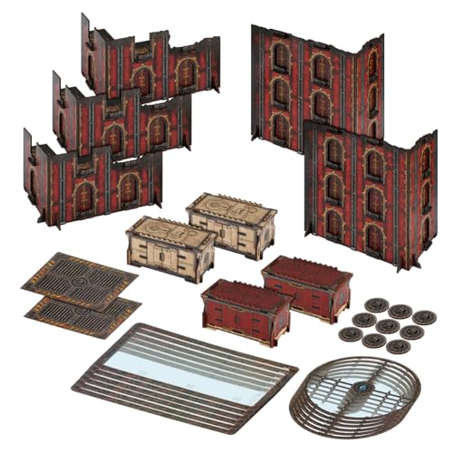 Jucoci Battlezone Creation Kit 9PCS Tabletop Terrain Wargame Terrains Set Compatible with WH40KRed