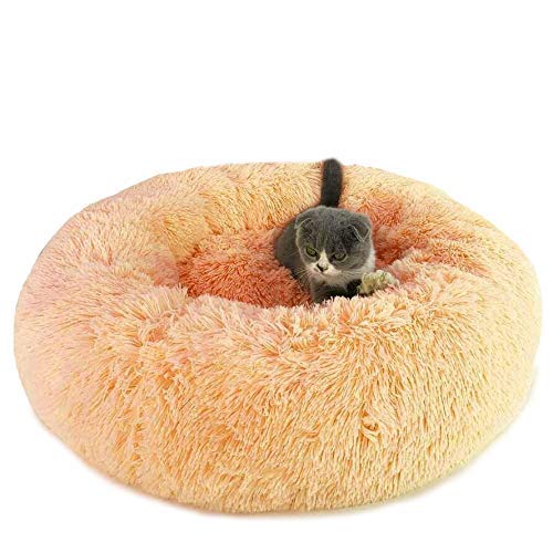 Yuly Rundes Flauschiges Katzenbett/Hundebett – Waschbar, Donut-Form, Größen S Bis XXL