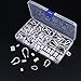 Hilitchi 195-Pcs M2 / 3/4 / 5 304 Stainless Steel Thimble and 6-Size Aluminum Crimping Loop Sleeve Assortment Kit for 1/16