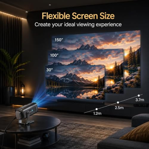 Image of Fire turtle Projector with Full HD 1080p Support, LED Mini Projector with HDMI, USB, AV & VGA, Up to 200-Inch Display, Compatible with TV Stick, Laptop, Smartphone, PC, Gaming Console & Home Cinema