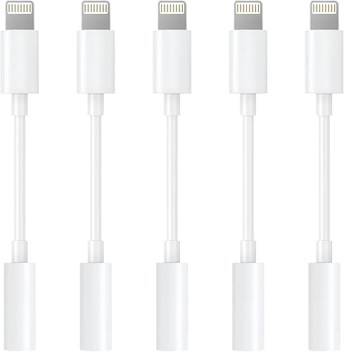 Miniatura 10 de Adaptador Lightning a conector de auriculares de 0.138 in con certificación MFi de Apple, calidad de audio premium y chip DAC para escuchar música,