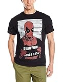 Marvel Men's Big-Tall Deadpool Mug Shot T-Shirt, Black, XXX-Large