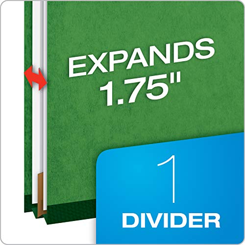 Pendaflex® Classification Folders, 1 Divider, 2" Fasteners, Letter, Dark Green, 10/Box (23733P) #TOP1