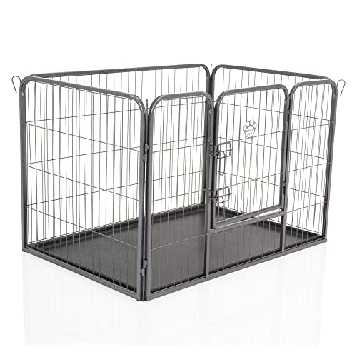Playpen Heavy Duty Puppy by Cozy Pet Medium 4 Sizes 70cm High Dog Crate Rabbit Run Enclosure Dog Cage Whelping Box with Heavy Duty ABS Floor HDDP02