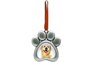 Pearhead Christmas Pet Pawprint Photo Ornament: Picture Frame Christmas Tree Ornament For Pets