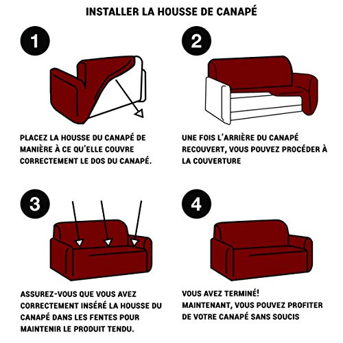 Housse de canapé extensible 2 places marron pour protéger votre salon