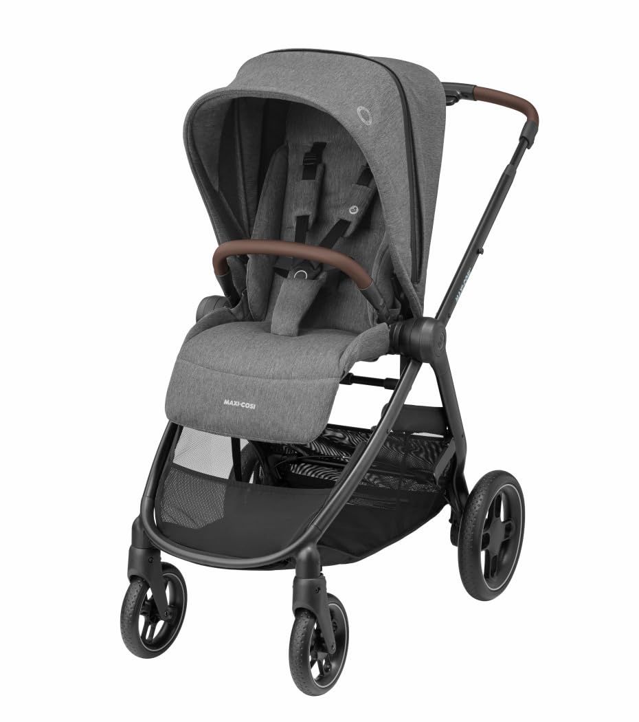Maxi-Cosi Street Plus Poussette, 0-4 ans, 0-22 kg, pliable à une main, compatible avec tous les sièges auto bébé Maxi-Cosi, 3 positions d'inclinaison, Panier XXL spacieux, Select Grey