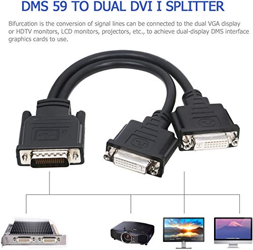 Zhiyuen® Dms-59 To Dvi Splitter 59 Pins To 2 * Dvi 24+5 Cable Connector For Dual Monitor Setups Or As A Dvi Adapter Y One Sub-Two Transfer Cable-10 Inch #TOP2