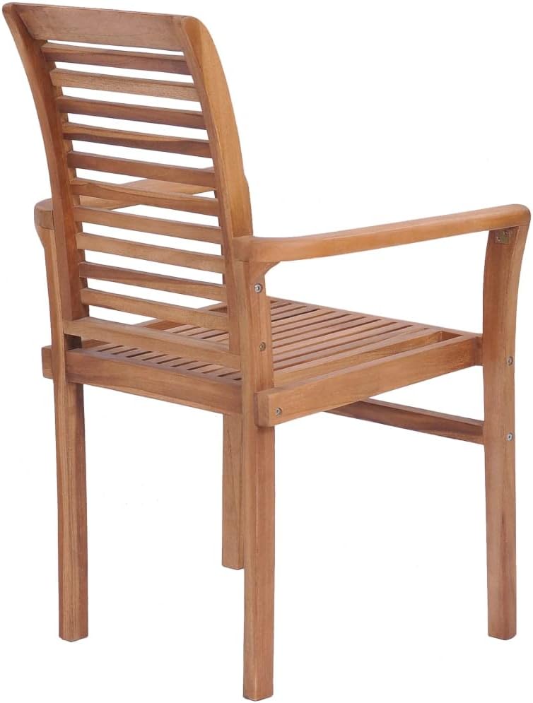Stacking Dining Chairs 2 pcs,Patio Chairs,Porch Chairs,Outdoor Chairs,Lounge Chairs,Library Chairs,Hospitality Chair,for Room,Living Waiting,Farmhouse,Coffee Shop,Outdoor,Solid Teak
