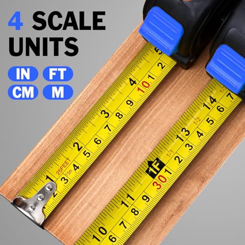 Tape Measure 25 ft, 12 Pack Bulk Easy Read Measuring Tape Retractable, Self-Locking Measurement Tape 25 FT by 1 in - Image 3