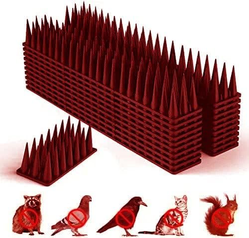 SPIKESTORE Pack of 5 Bird Spikes for AC/Balcony/Balustrades Protect Windows Against Pigeons for Children's Safety (Brown)