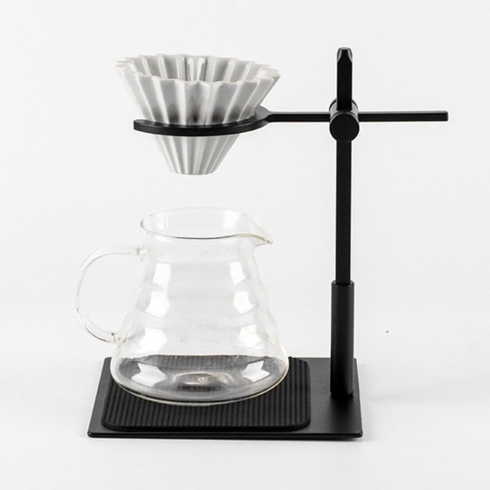 Porte-Gobelet Réglable à Double Filtre pour Verser sur, Support Goutteur en Alliage D'Aluminium, Support pour Cafetière Goutte à Goutte