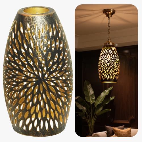Pendant Light Shade Replacement, Metal Lampshade 7.8" Height 4.7" Diameter - image 1