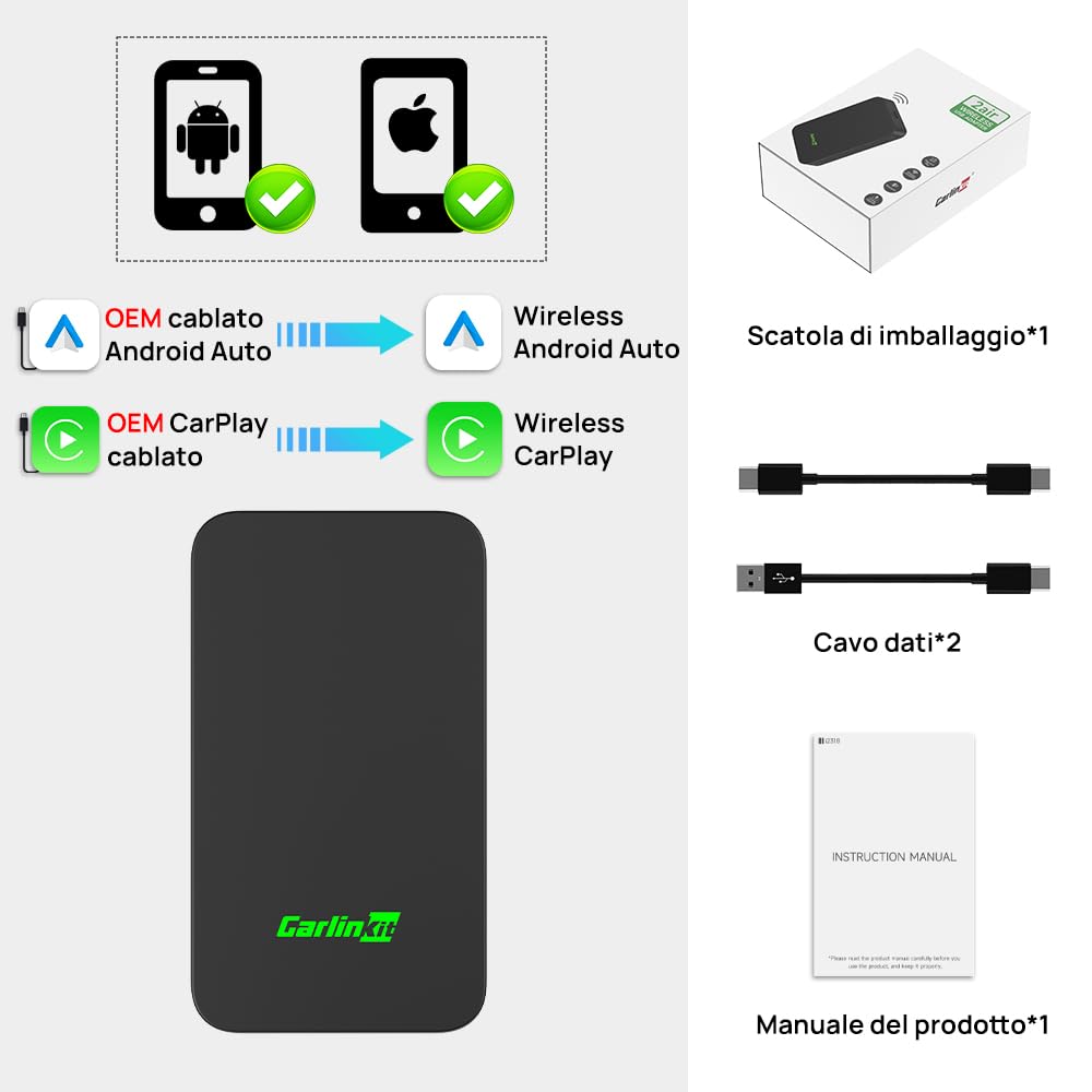 Carlinkit 5.0 Wireless Carplay & Wireless Android Auto, CPC200-2Air