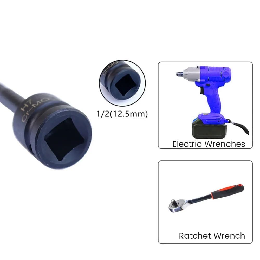 LeeKooLuu 10 sztuk 1/2 Cal napęd udarowy Torx Star Bit zestawy gniazd zestaw bitów gniazdowych ręczne do Zestaw przedłużek