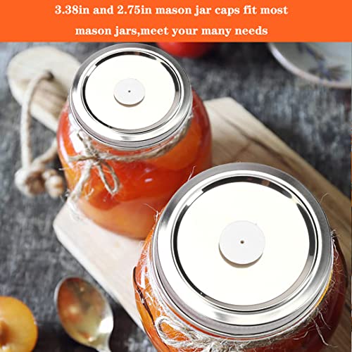 6 Pcs Vacuum Jar Lids, Fermentation Lids For Wide Mouth And Regular Mason Jars Used With Jar Sealer Vacuum Sealing Accessory Reusable Stainless Steel Lids With Leak Proof & Airtight Seal Features #TOP3