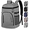Capolo Cooler Backpack 30 Cans, Insulated Backpack Cooler Leak Proof Large Capacity Thermal Bag Beverage Soft Cooler Bag Lunch Camping Travel Picnic Hiking for Men Women Gray