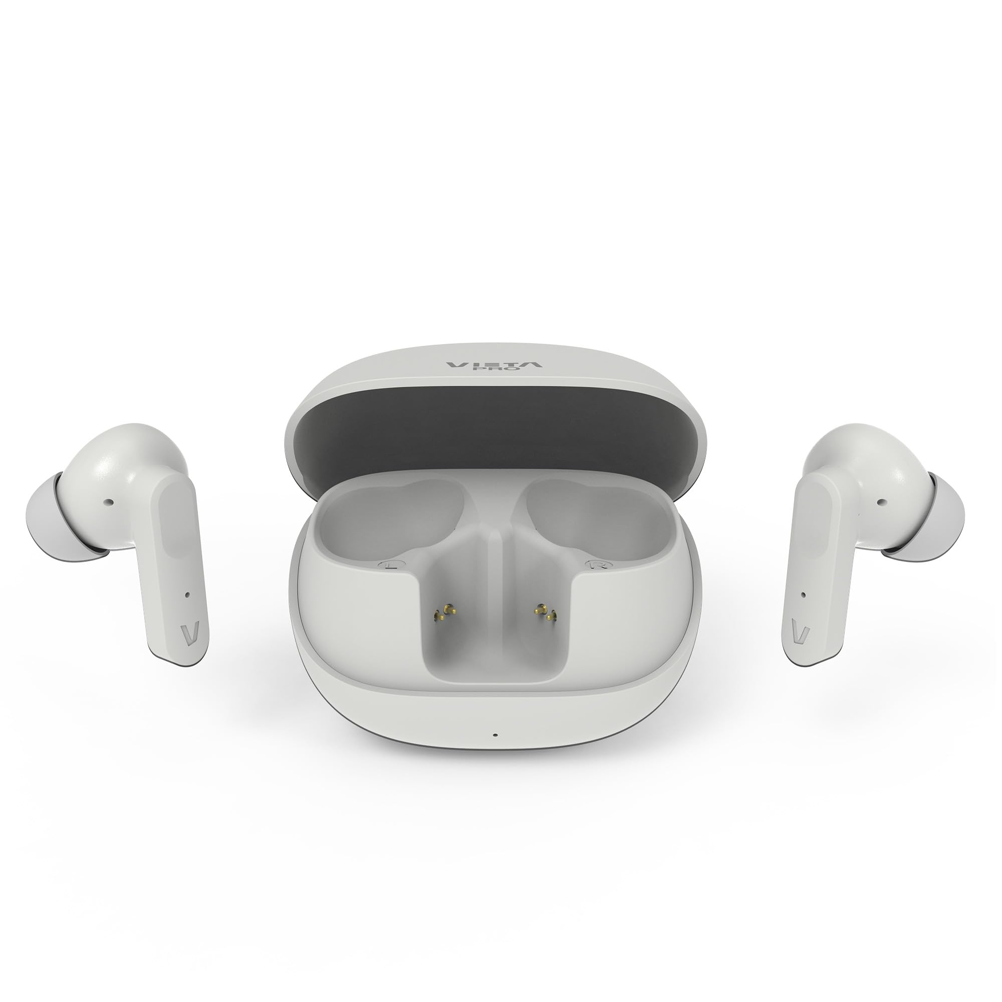Vieta Pro - Auriculares True Wireless con Cancelación Activa de Ruido -25dB, Bluetooth 6.0, Dual Pairing, 4 x Mic ENC, Autonomía 25h, App Joy 2 Blanco