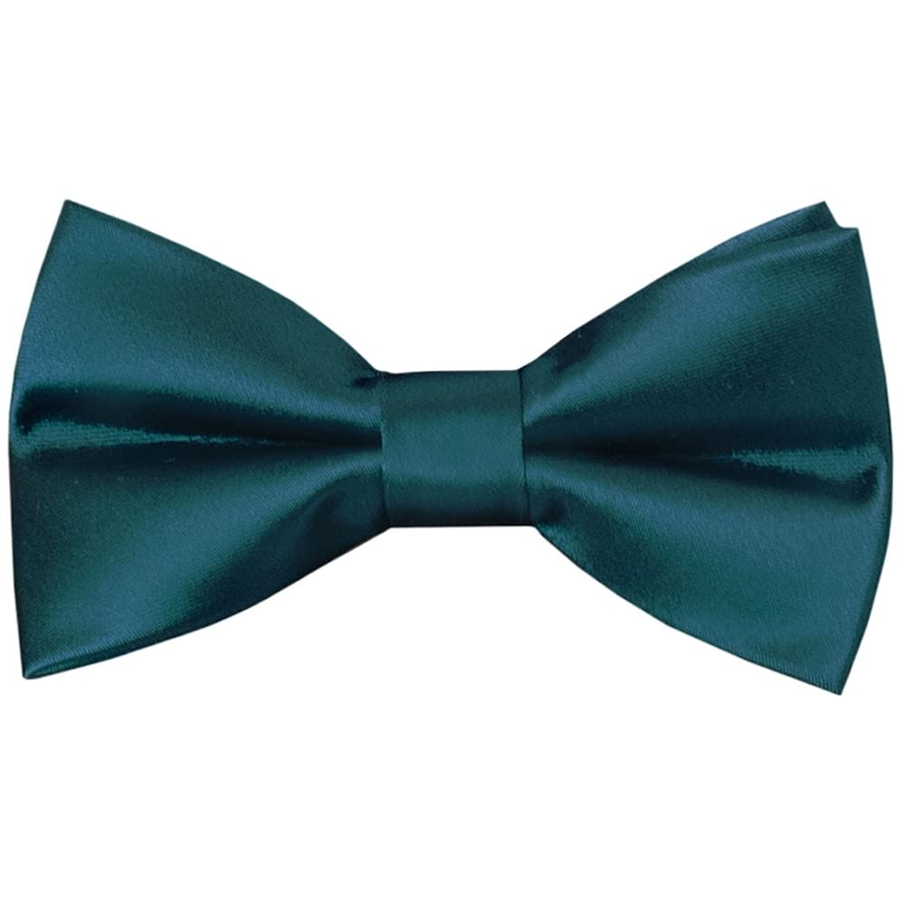 Ties R Us Boys Dark Teal Pre Tied Satin Bow Tie Age 4-7