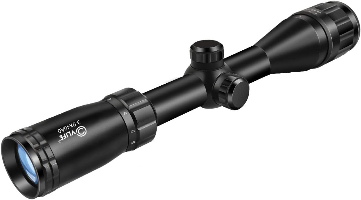 CVLIFE 3 9x40AO Optics R4 Reticle Crosshair Scope with 20mm Free Mounts Photo