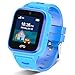 Kids Smartwatch Phone 4G with Sim Card, Anti-Lost WiFi LBS GPS Tracker Game Watch Waterproof for Children with Pedometer/Remote monitoring/FaceTalk/2-way Call/SOS, Girls and Boys Toys Age 4-12 (Blue)