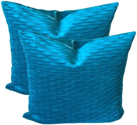 RKAAS HOME Super Soft Decorative Luxurious Crushed Ice Velvet Square Cushion Cover for Living Room Sofa Couch Bed 45cm x 45cm 18x18 Inches (Pack of 2 - Champagne)