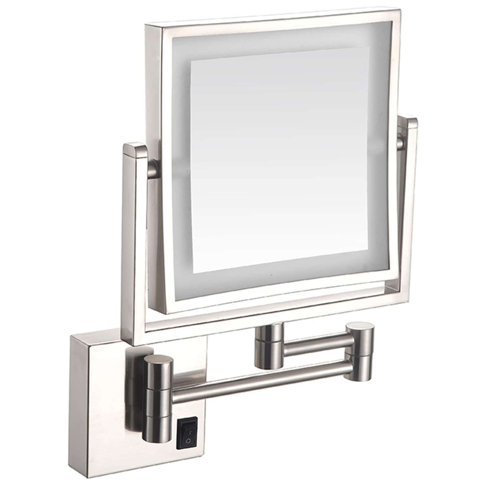 Miroir de maquillage avec lumières LED miroir mural carré rotation 360 pour cosmétique
