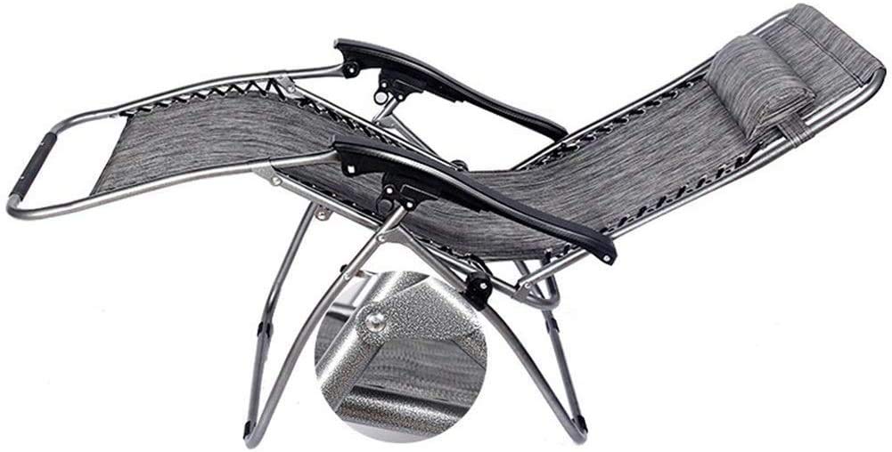 Tumbona de gravedad cero y silla plegable de jardín con almohada para camping y playa