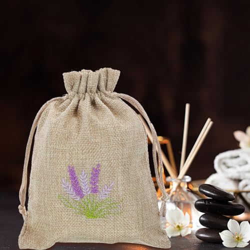 Cabilock 5 bolsas vacías de lavanda con cordón delicado miniatura 3