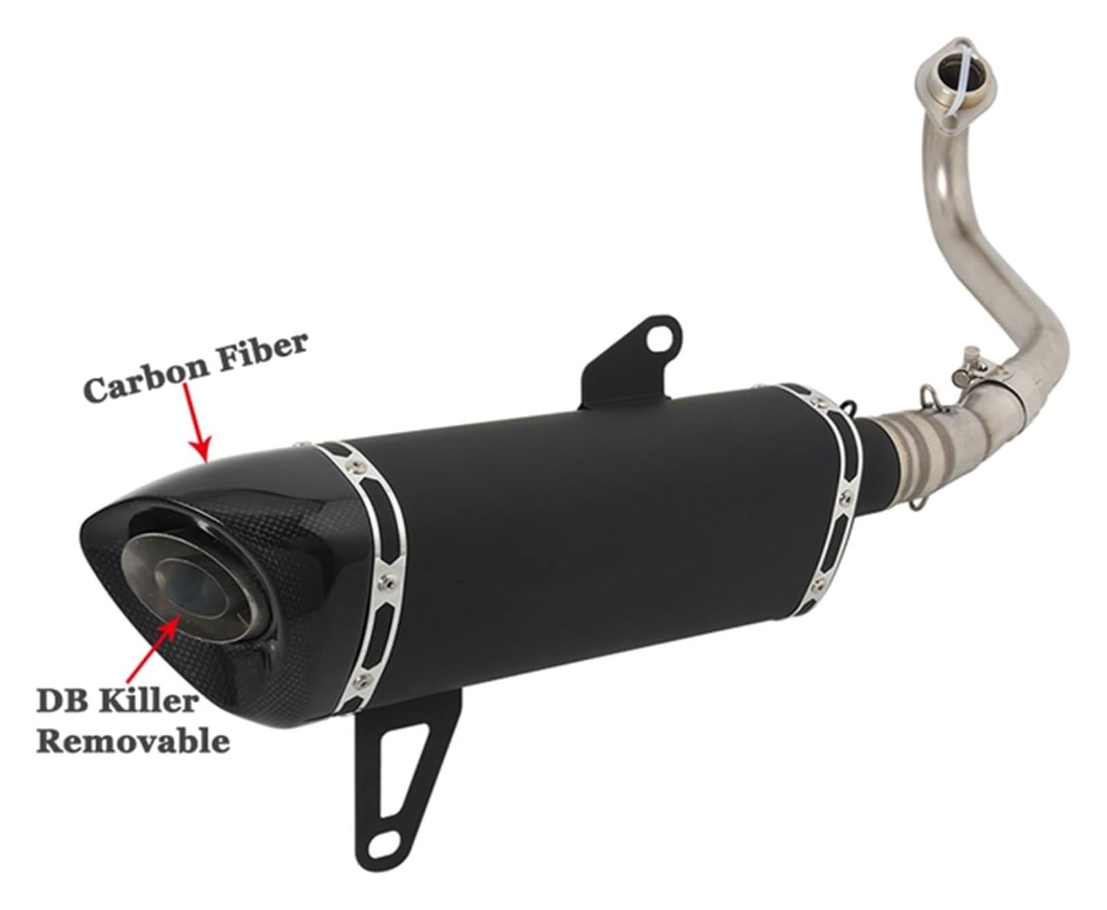 Moto Motocicleta Escape para Sistemas De Escape Completos De Motocicleta Y&amaha Tricity 300 2020-2024, Silenciador De Tubo De Enlace Delantero, Fibra De Carbono DB Killer