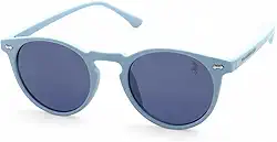 Óculos de Sol Unissex Redondo Polo London Club, Lente UV400 Policarbonato + Case