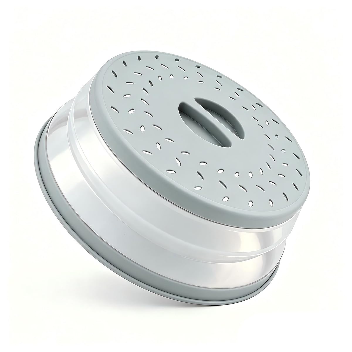 Collapsible Microwave Splatter Cover(Light grey, 10.5IN)