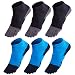 Produktbild GINZIN Zehensocken 6 Paar Socken herren Männer Sport laufende Zehe Socken Sportsocken (Schwarz×3 + Blau×3, 39-44)