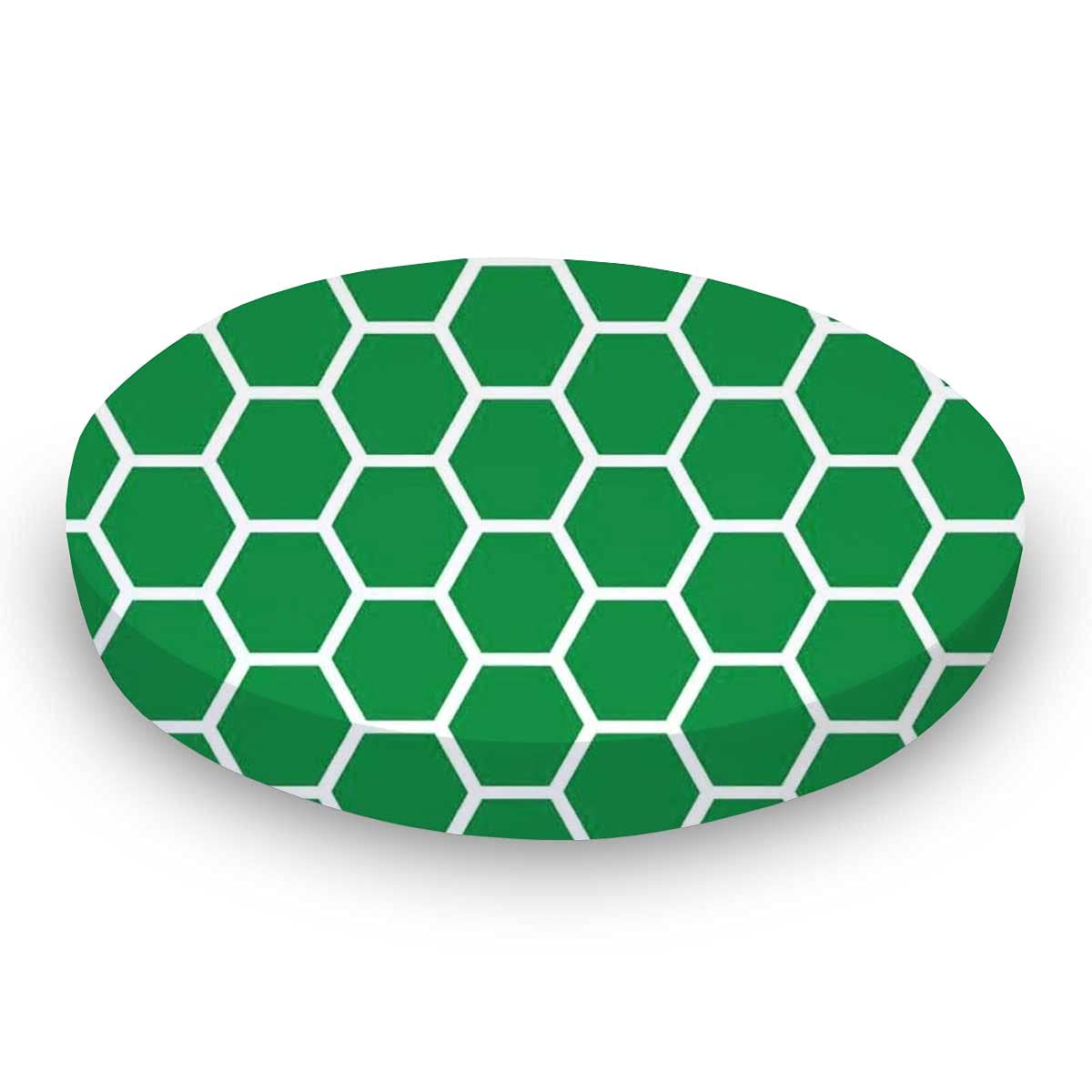 SheetWorld Baby Fitted Oval Crib Sheet Fits Stokke Sleepi, 100% Cotton Woven Sheet, Unisex Boy Girl, 26 x 47 inches, Green Honeycomb, Made in USA