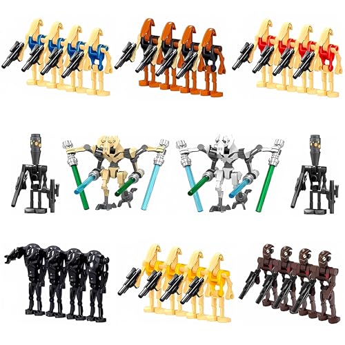 Toysvill Battle Robots Building Block Set | Generals + Droids Minifigures (28 PCS/Set) with Weapons