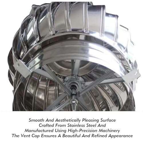 Turbina giratoria silenciosa de acero inoxidable resistente a la lluvia 6