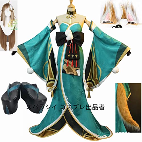［subarashi］ フルセット 衣装+ウィッグ+靴+尻尾+耳付き 原神 コスプレ ヒナさん ゴロー 五郎 性転換 衣装 ...