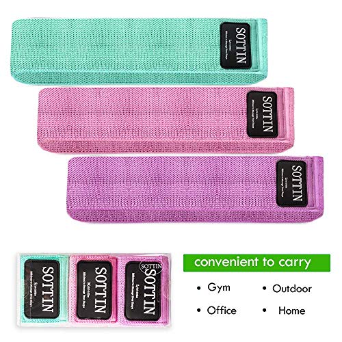 Image of TEENOR SOTTIN Resistance Bands for Legs and Butt Set,Fabric Workout Bands Fitness Bands for Women and Men 3 Set Exercise Bands