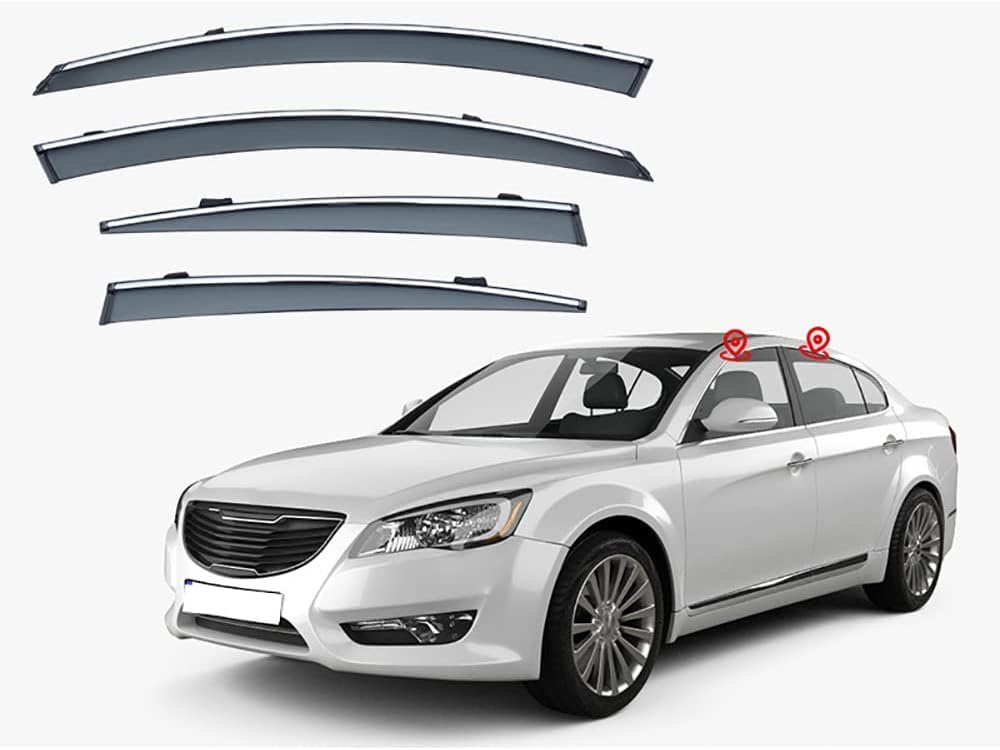 PANXUC Car Wind Deflectors for KIA Cadenza K7 VG 2009-2016, Side Window Wind Rain Deflector Window Visor Sun Rain Guard Smoke Guards