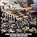 WW2 Army Tank Toys Building Sets Compatible with Lego, Create a German Dora Cannon or 16 Military Vehicles with 20 Toy Soldiers, STEM Toys for Boys Kids Age 6+ Year Old
