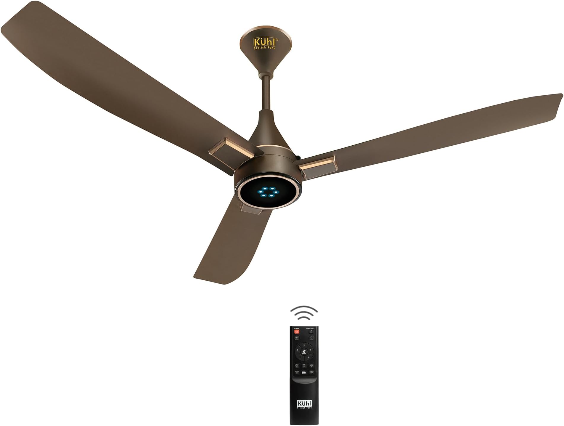KUHL Arctis A8 1200 mm BLDC 65% Power Saving BLDC Ceiling Fan With Remote | BEE 5 Star Rated | ISI Marked | High Air Flow & LED Indicators | 5 Year Brand Warranty on Motor |Espresso