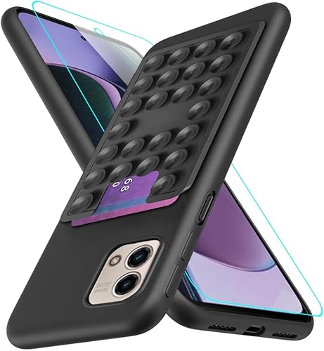 Funda para Motorola Moto G Stylus 5G 2023, soporte para tarjetas de succión manos libres, videos, selfies y TikTok con protector de pantalla de