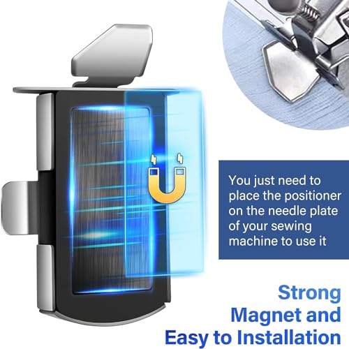 Magnetic Seam Guide for Sewing Machine, Magnetic Sewing Guide with Clip, Multifunctional Ruler, Hemmer Guide, Seam Guide, Hem Guide for Walking Foot Sewing Machine