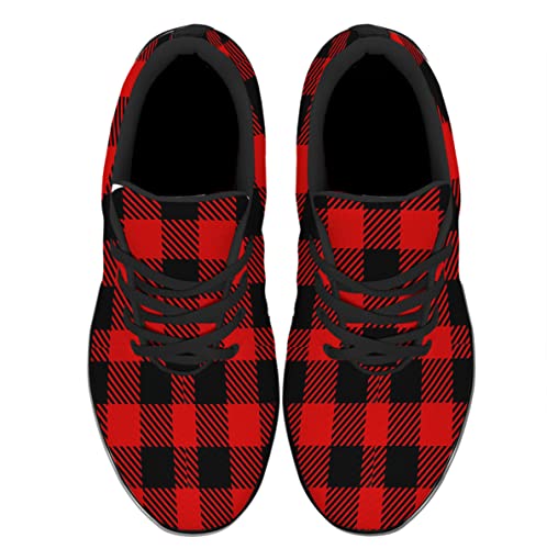 Sonzj-II Plaid Shoes for Womens Mens Athletic Tennis Sneakers Lightweight Walking Running Buffalo Plaid Shoes Gifts for Boy Girl2
