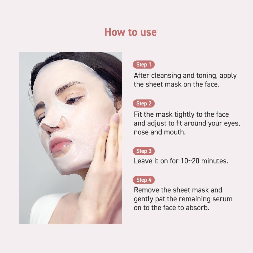 DR.ORACLE PDRN Recipe Clear Mask, Skin-fitting sheet mask PDRN, hyaluronic acid, special self care, moist, rejuvenation, vitalizing, 500ppm, 180ml (6,1 fl. oz.), 1 box - 10 sheets