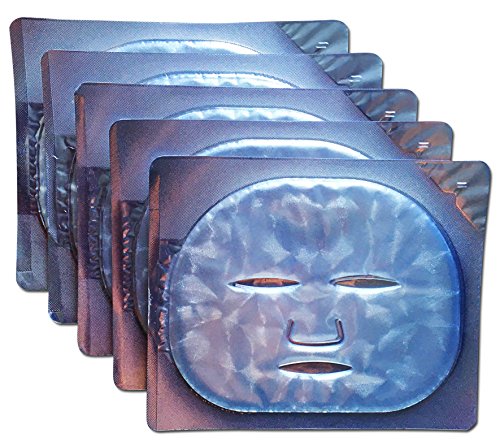 Collagen Hydrogel Sheet Masks for Face with Retinol, Diamond Powder, & Witch Hazel for Skin Brightening, Anti-Aging, & Deep Moisturizing / Hydration (5 MASKS, Spa Quality, Vitamin A derived Retinoid)